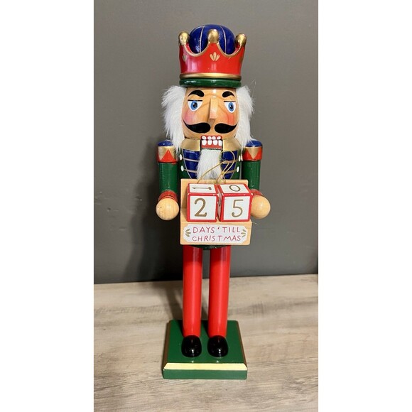 Christmas Countdown Wooden Nutcracker Holiday Decor Figurine Traditional Classic - Picture 6 of 11